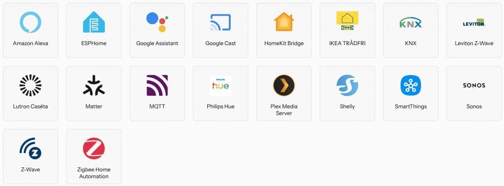 home assistant featured integrations