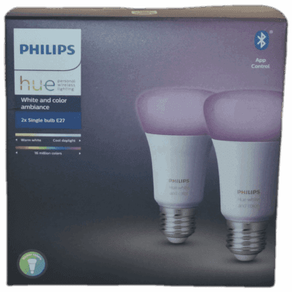 Philips Hue Colour E27 800 Twin Pack 2000-6500K 800 Smart Bulb (twin pack) front