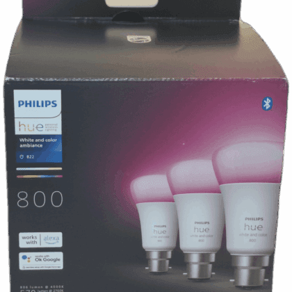 Philips Hue Colour B22 800 Triple Pack 2000-6500K 800 Smart Bulb (triple pack) front